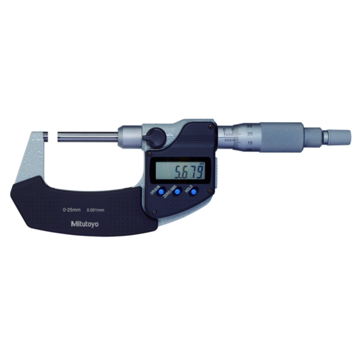 Micrómetro Digital para Exteriores Tipo husillo sin rotación 0-25 mm, 5 a 10 N, Con Salida de Datos