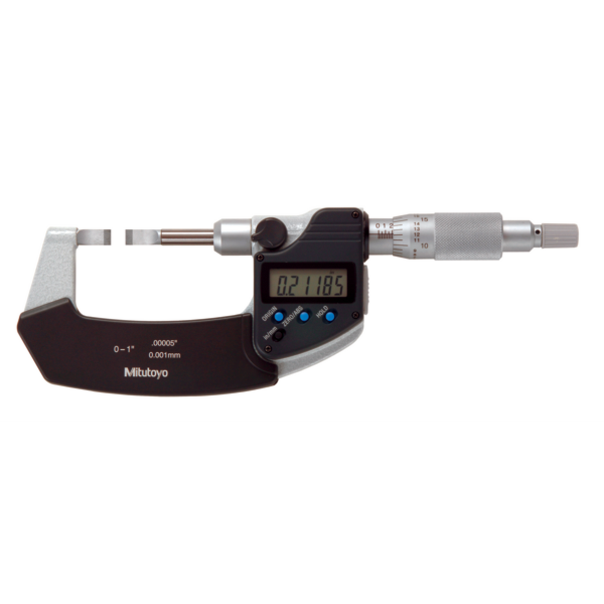 Micrómetro Digimatic de cuchillas hoja=0,4mm pulg/mm, 0-2 pulg Mitutoyo