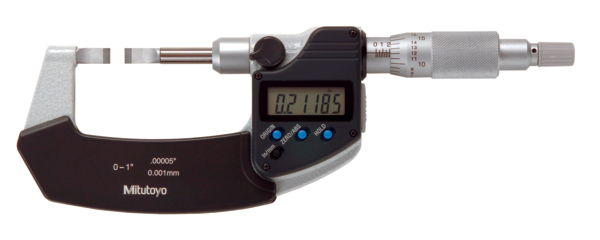 Micrómetro Digimatic de cuchillas  hoja=0,75mm punta de carburo, pulg/mm, 0-1 pulg - Herramental