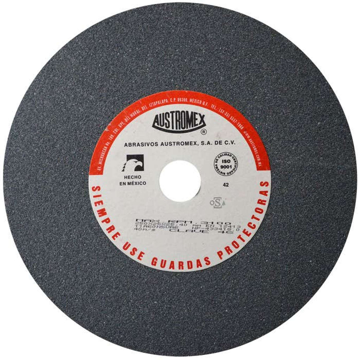 Rueda abrasiva para rectificado de tipo 1, 10 pulg X 1 pulg X 1 pulg de grano 60