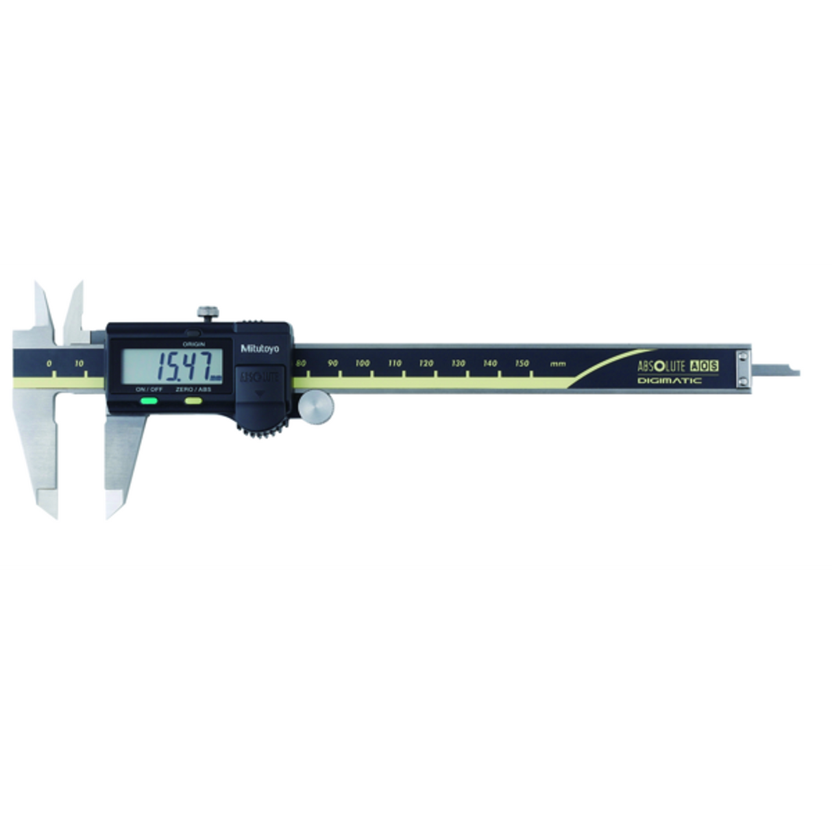 Calibrador digital ABS AOS 0-200mm, Cuchilla, Rodillo para el pulgar, Salida de datos.