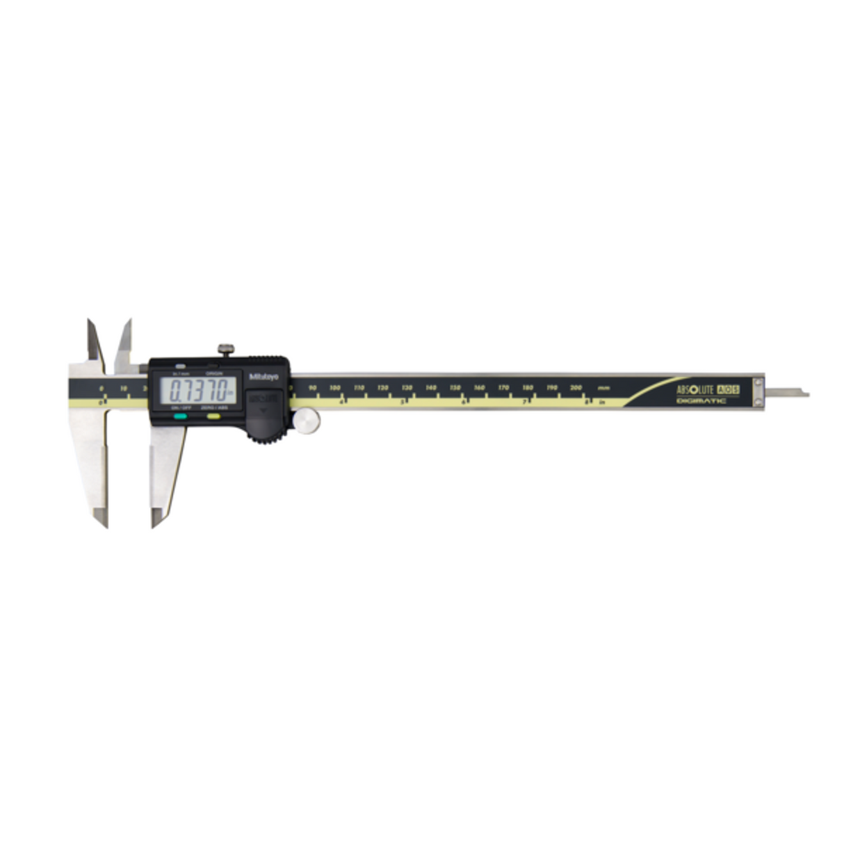 Calibrador digital ABS AOS, puntas de carburo. pulg/mm., 0-8 pulg, Cuchilla, Rodillo para pulgar, sin salida de datos Mitutoyo