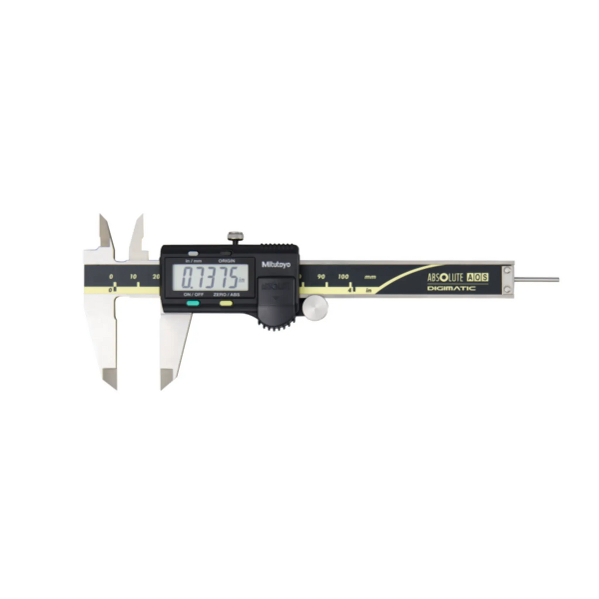 Calibrador digital ABS AOS pulg/mm, 0-8 pulg, Rodillo para pulgar, sin salida de datos Mitutoyo