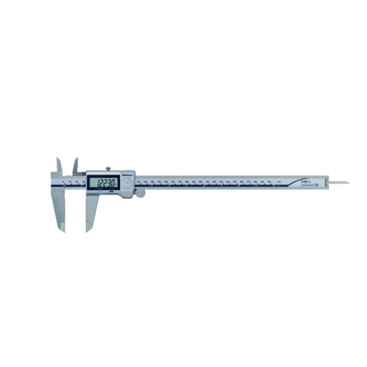 Calibrador ABS digital a prueba de refrigerante IP67 pulg/mm, 0-12 pulg, Rodillo para el pulgar, sin salida de datos pulg Mitutoyo