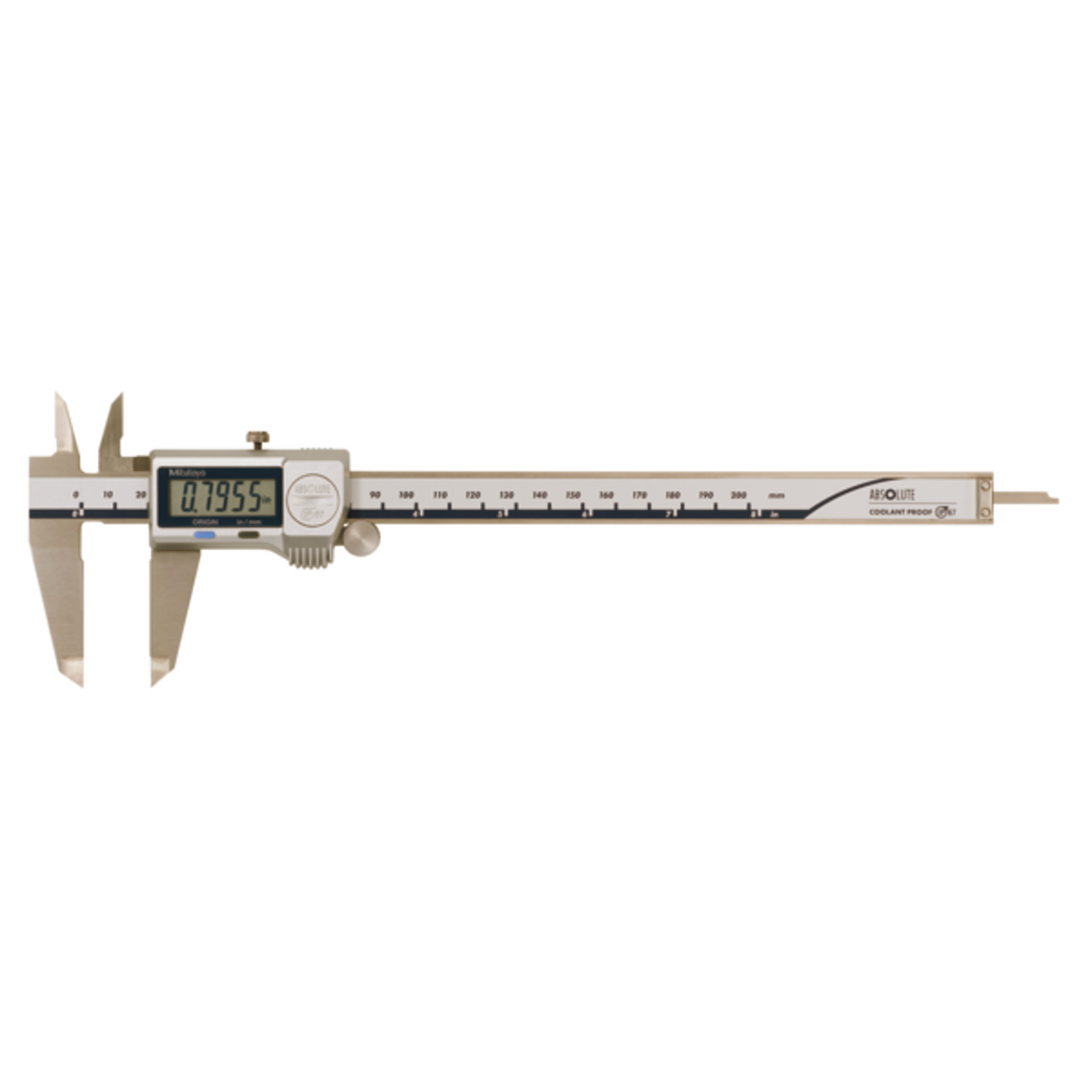 Calibrador ABS digital a prueba de refrigerante IP67 pulg/mm, 0-8 pulg, Rodillo para el pulgar Mitutoyo