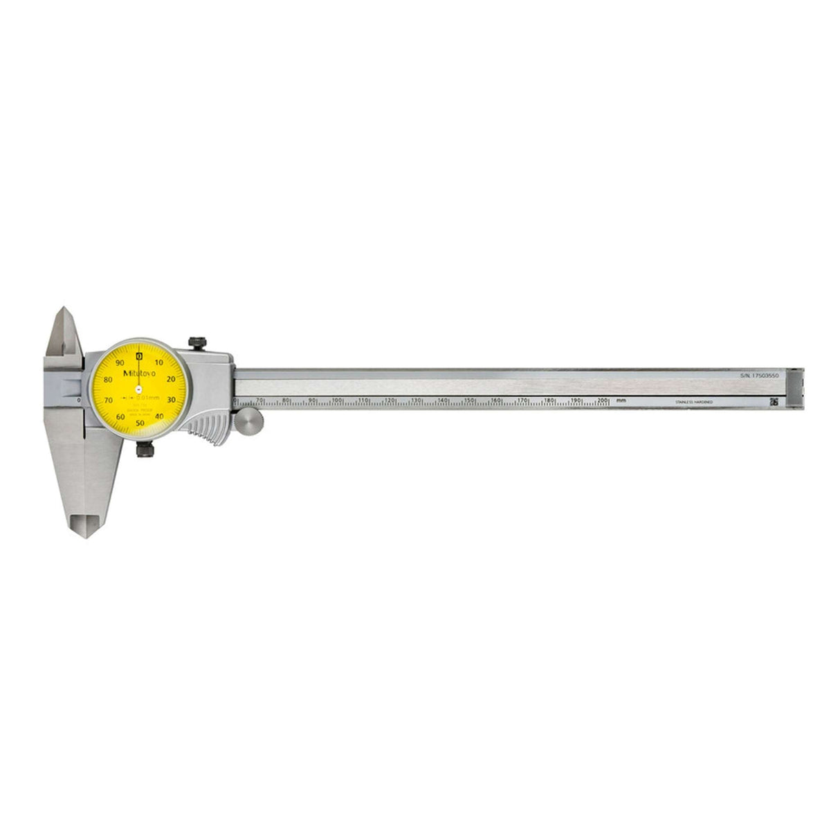 Calibrador con Carátula 0-200mm, 0.01mm, 1mm/rev., mm Mitutoyo
