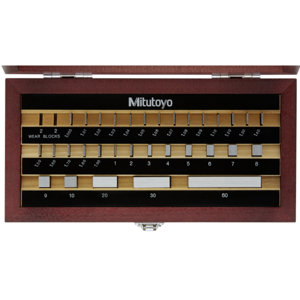Juego de bloques patrón rectangular, mm, certificado de inspección, ISO, 32 Bloques, Grado 0, Acero Mitutoyo