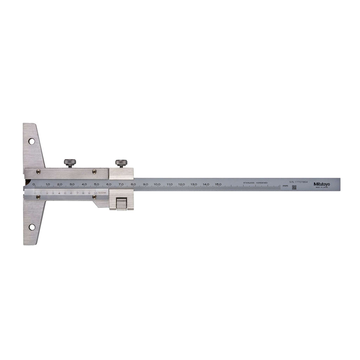Medidor para profundidad con Vernier, ancho 0-150mm, 0,02mm, Ajuste fino Mitutoyo