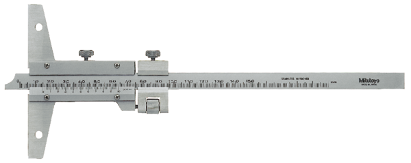 Medidor para profundidad con Vernier, ancho 0-40 pulg, con Ajuste fino - Herramental
