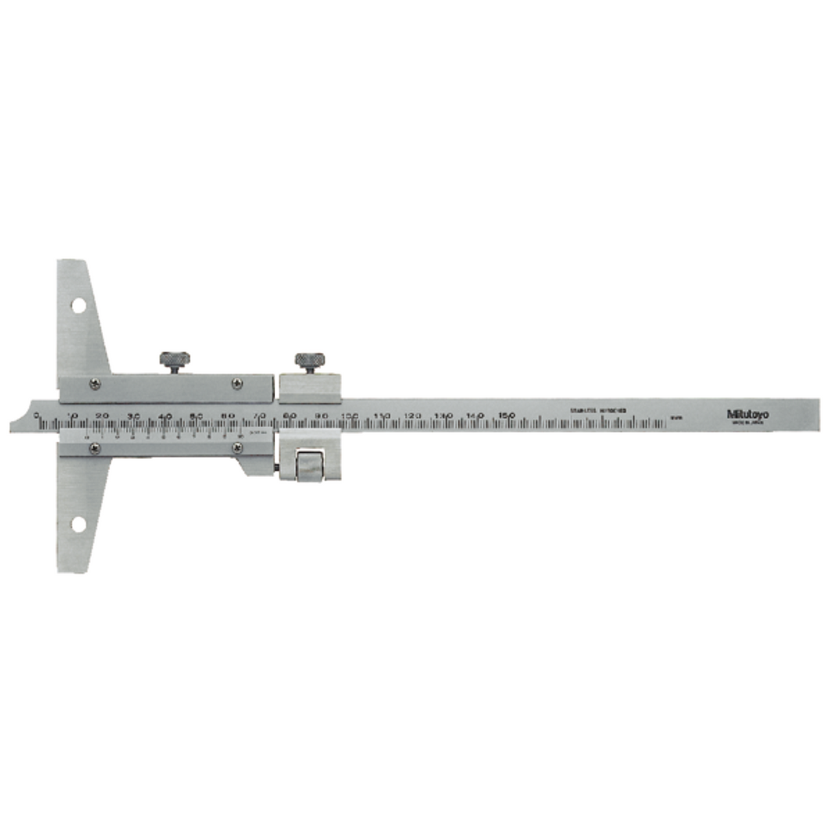 Medidor para profundidad con Vernier, ancho 0-40 pulg, con Ajuste fino Mitutoyo