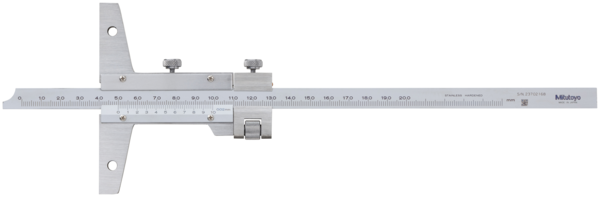 Medidor para profundidad con Vernier, ancho 0-200mm, 0,02mm, Ajuste fino - Herramental
