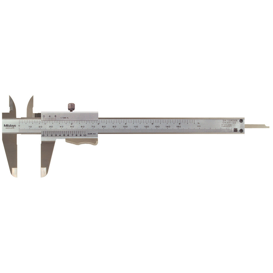 Calibrador vernier con freno de muelle 0-150mm/0-6 pulg, 0.05mm, mm/pulg - Herramental