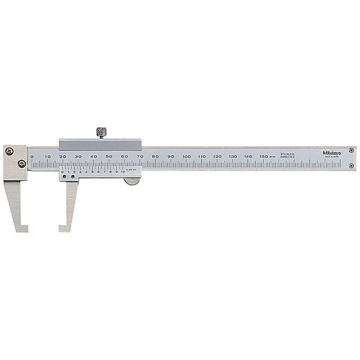 Calibrador Vernier tipo para cuellos 0-150mm, 0.05mm, mm