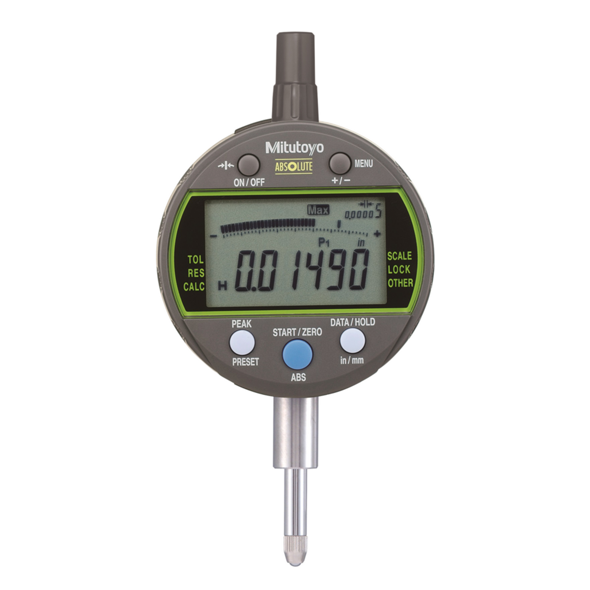 Indicador digital, Retención de pico ID-C Tipo ASME/ANSI, pulg/mm, 0,5 pulg, 0,00005 pulg, tapa plana Mitutoyo