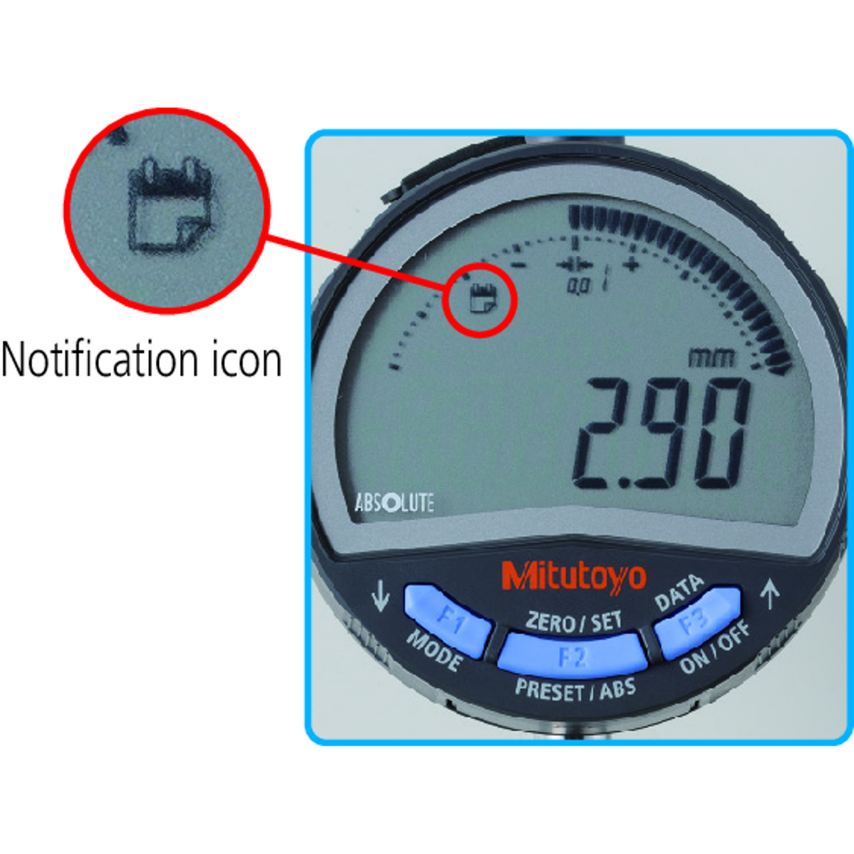 Indicador digital ID-C 12,7mm, 0,01mm, tapa plana