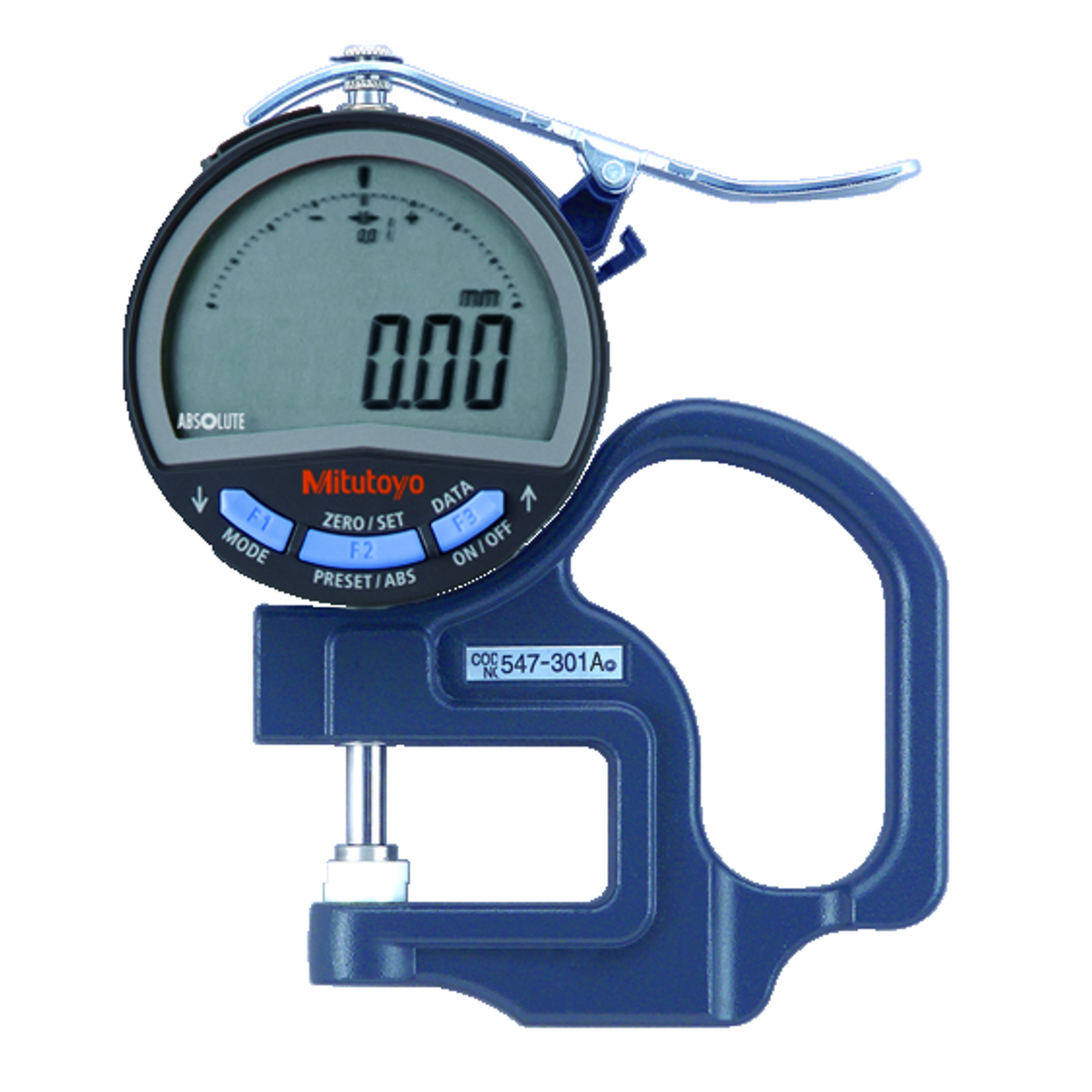 Medidor de espesor digital, Tipo plano pulg/mm, 0-0,4 pulg, 0,0005 pulg