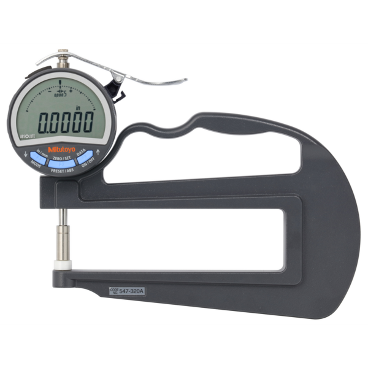 Medidor de espesor digital, Arco profundo pulg/mm, 0-0,4 pulg, 0,0005 pulg Mitutoyo