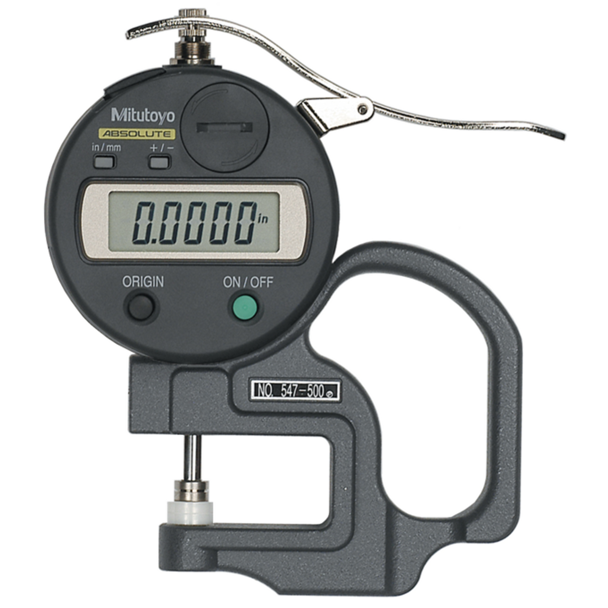 Medidor de espesor digital ABS con ID-S pulg/mm, 0-0,47 pulg, 0,0005 pulg, Estándar Mitutoyo