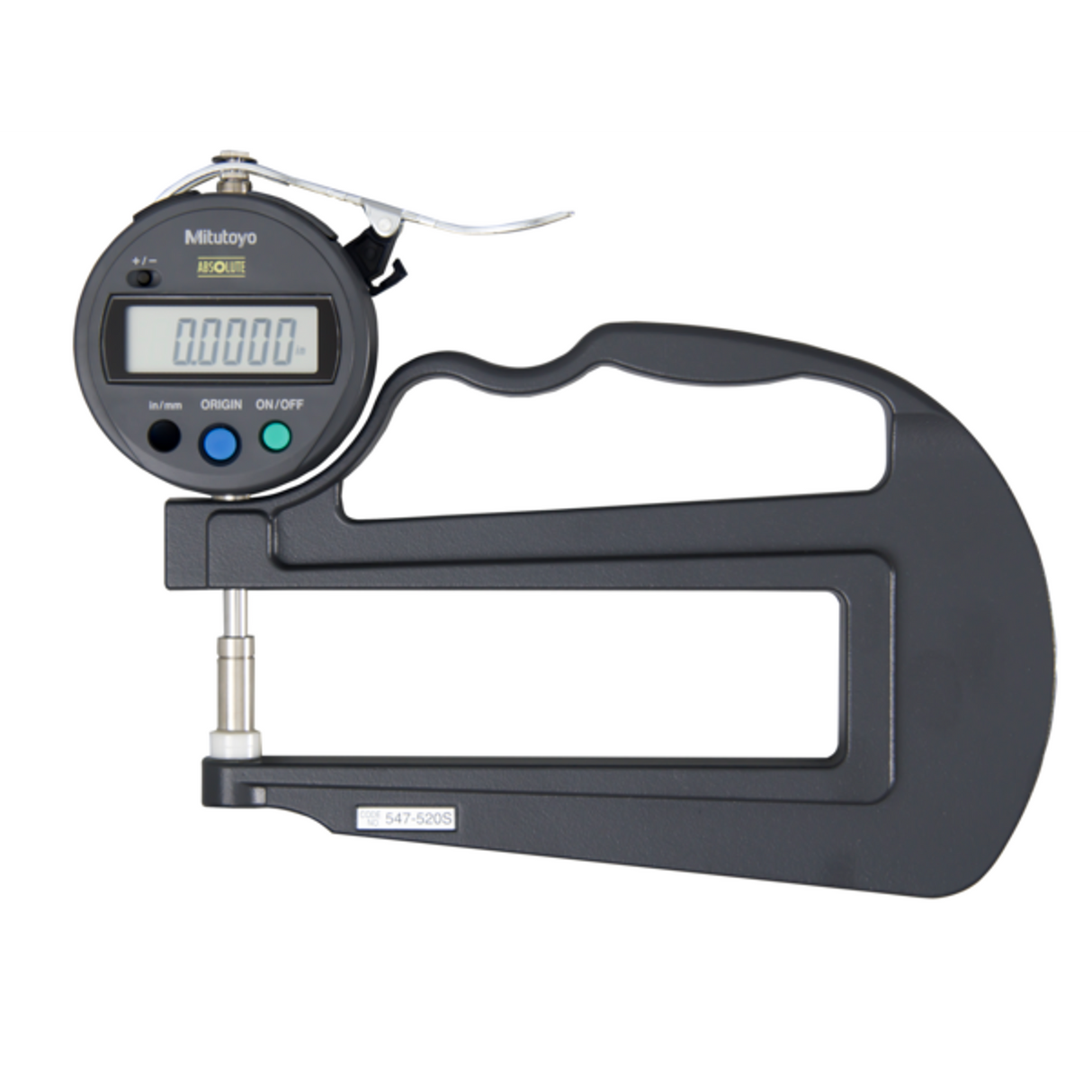 Medidor de espesor digital ABS con ID-S pulg/mm, 0-0,47 pulg, 0,0005 pulg, 4,72 pulg Arco Mitutoyo