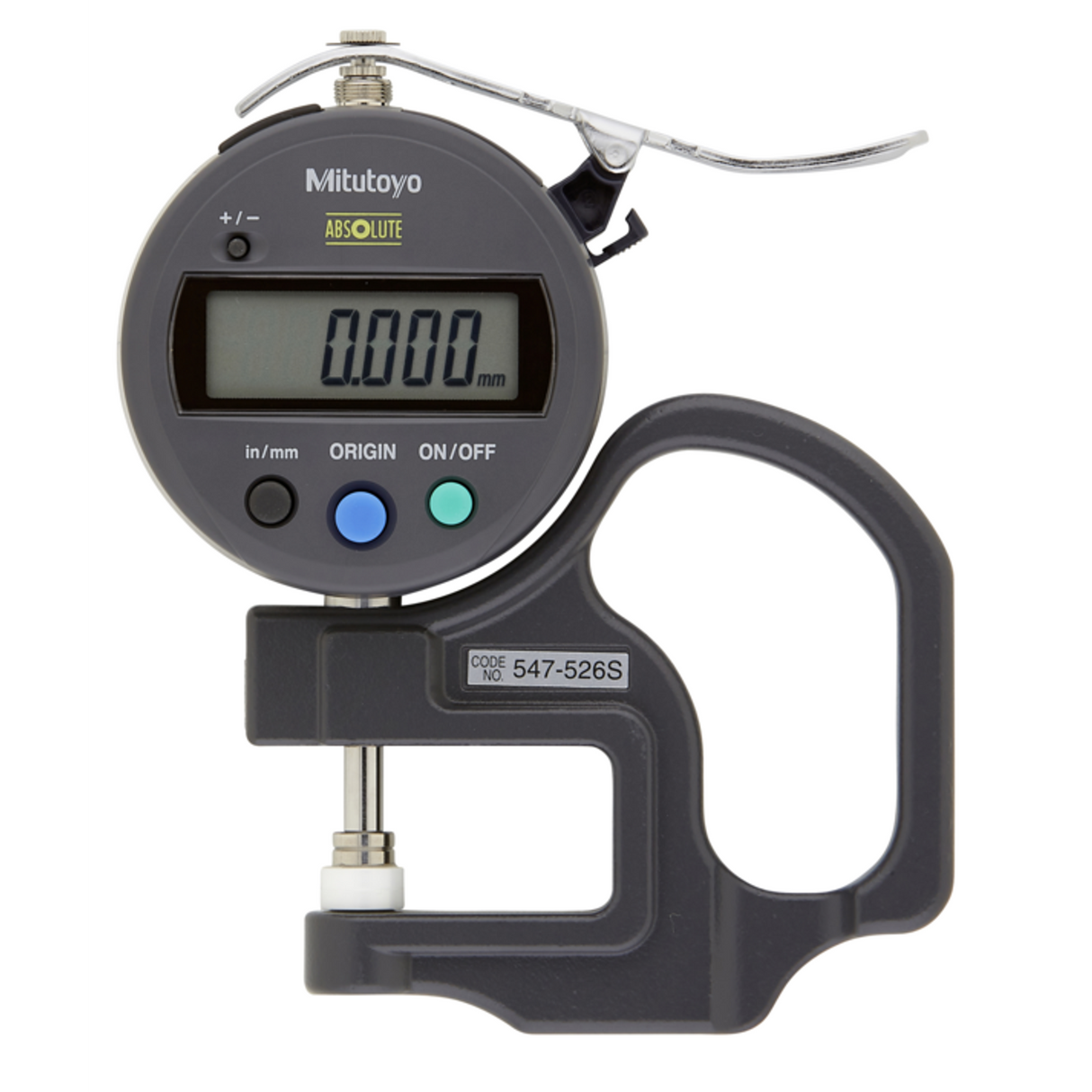 Medidor de espesor digital ABS con ID-S pulg/mm, 0-0,47 pulg, 0,0001 pulg, Estándar Mitutoyo