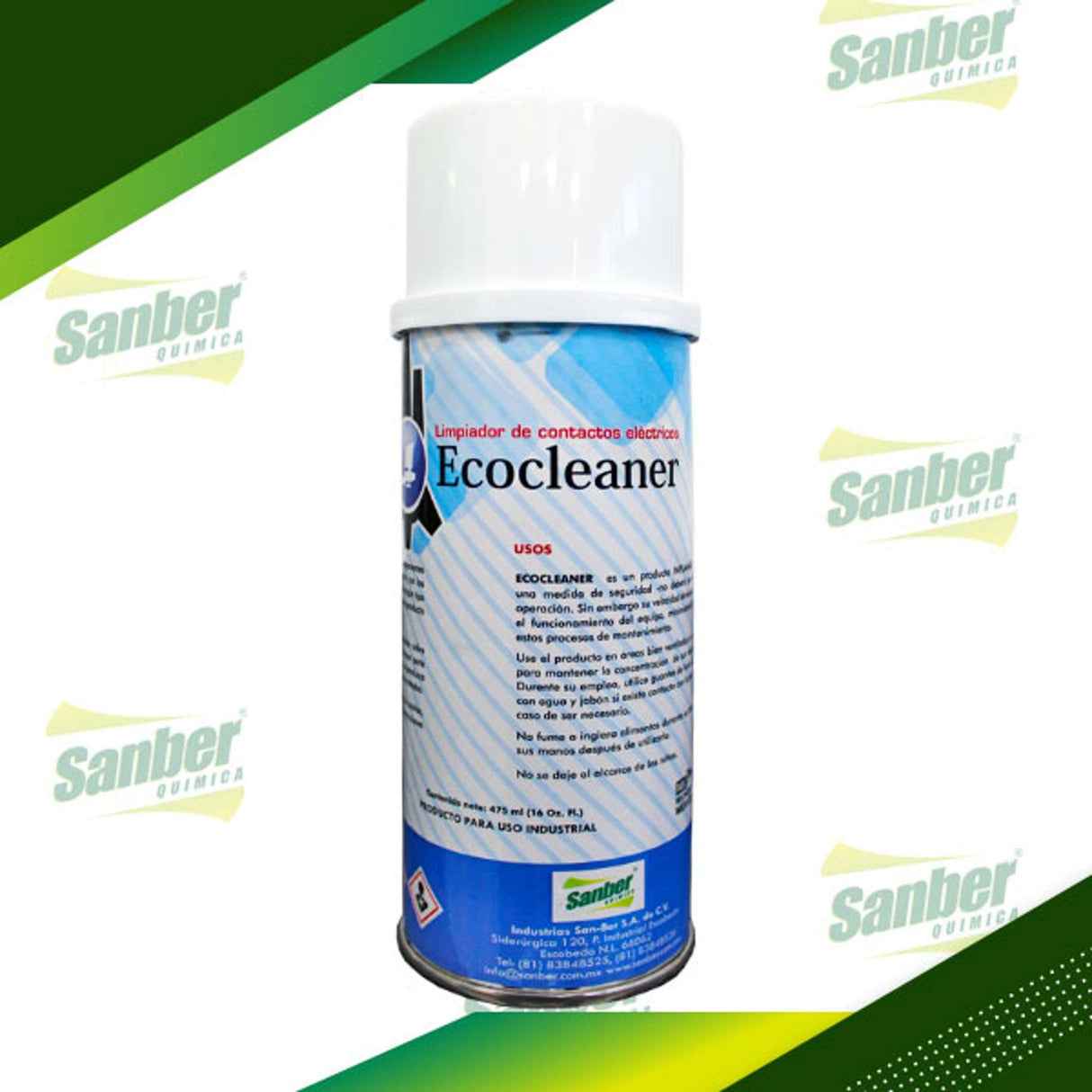ECOCLEANER LIMPIADOR PARA CONTACTOS INFLAMABLE SPRAY 16 OZ Bote (SIN TUBO DE EXTENSION) Sanber