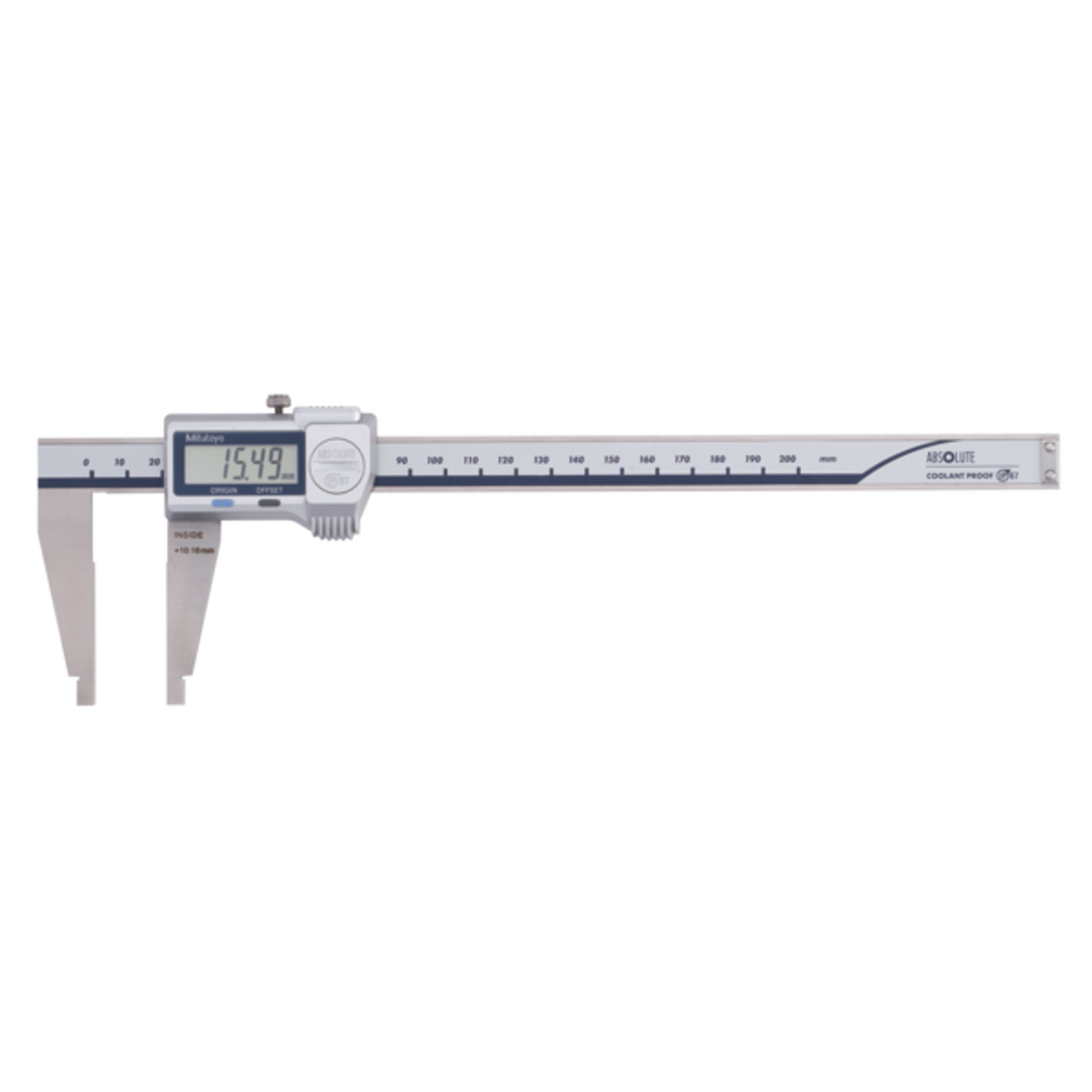 Calibrador digital ABS, con puntas para exteriores/interiores IP67 0-200mm Mitutoyo