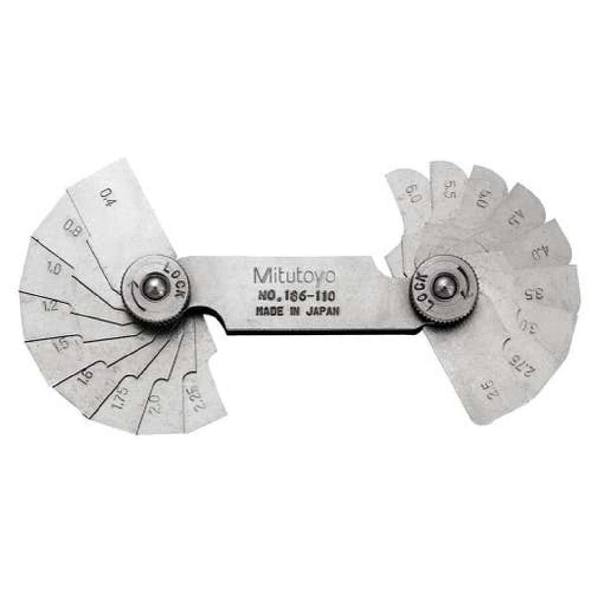 Calibrador de radios 0,4-6mm, 18 Pares Mitutoyo