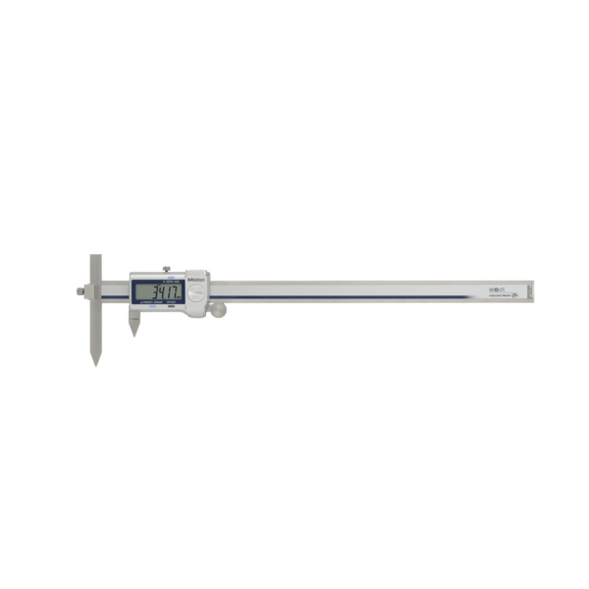 Calibrador digital ABS de centros con punta ajustable 10.1-310mm, IP67, Rodillo para el pulgar