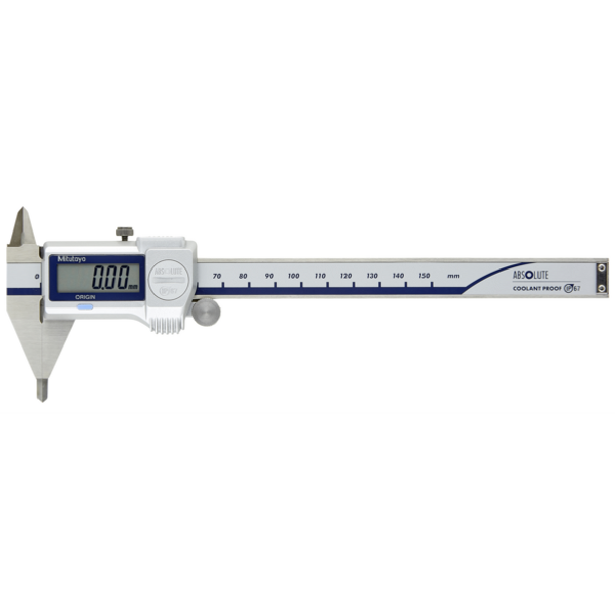 Calibrador digital ABS con Puntas 0-150mm, IP67, Rodillo para el pulgar Mitutoyo