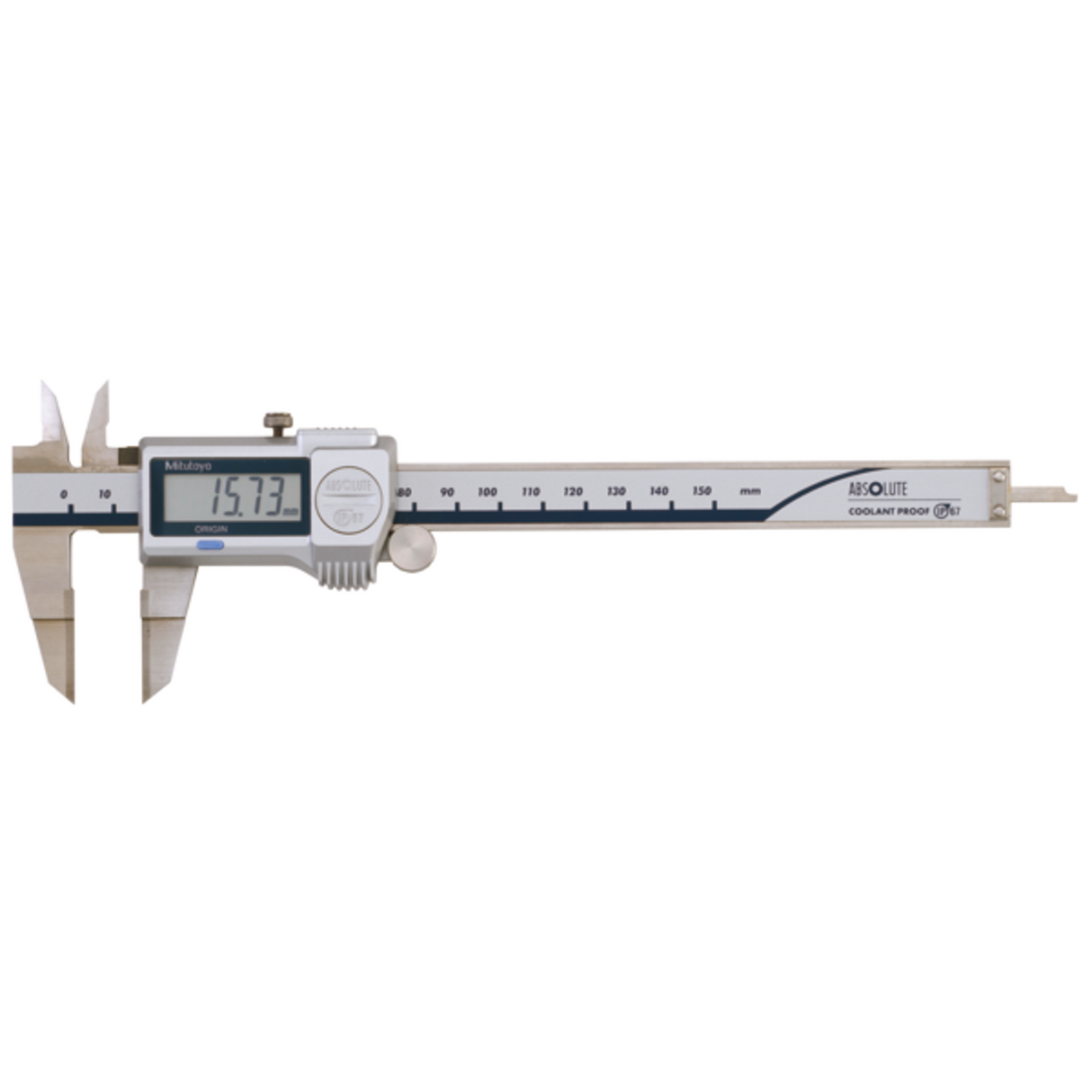 Calibrador digital ABS de cuchilla 0-150mm, IP67, Rodillo para el pulgar Mitutoyo