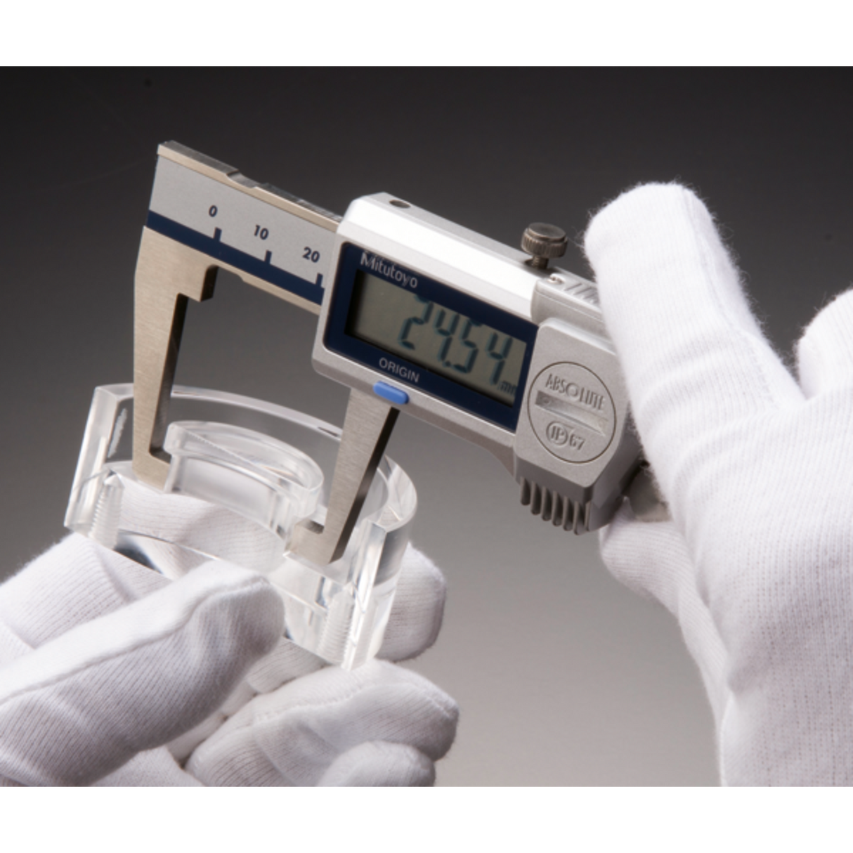 Calibrador digital ABS tipo para cuellos 0-150mm, IP67, Rodillo para el pulgar Mitutoyo