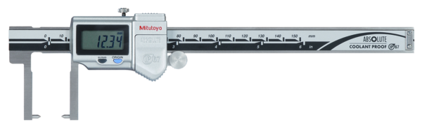 Calibrador digital ABS tipo para cuellos con puntas pulg/mm, 0-6 pulg, IP67, Rodillo  para el pulgar - Herramental