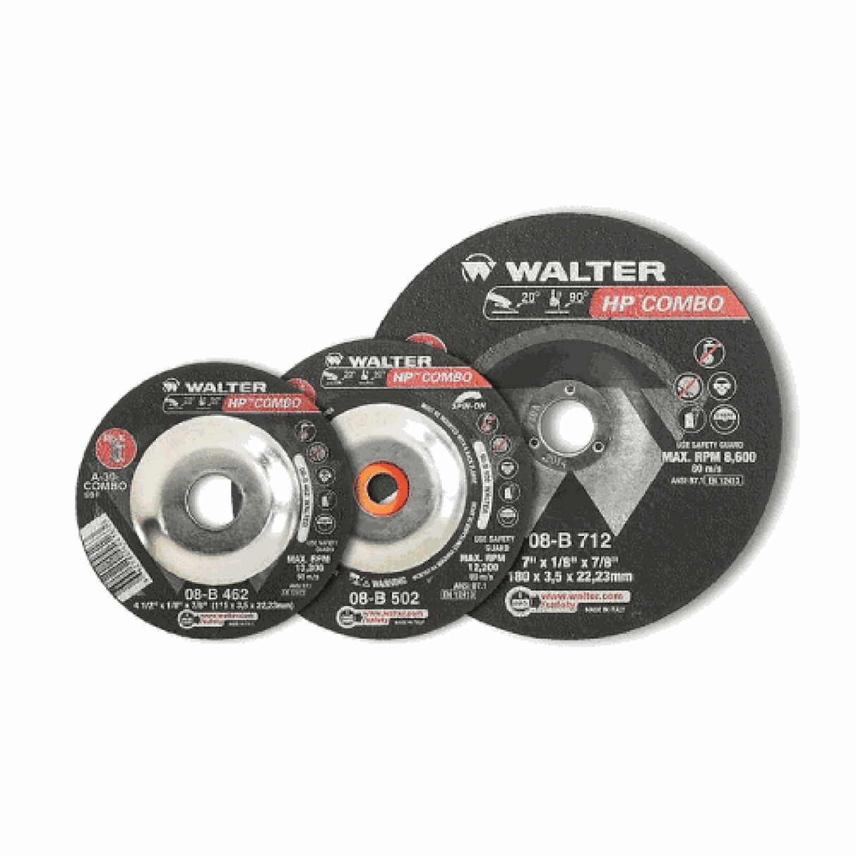 Disco para corte y desbaste combo hp 4-1/2x1/8x7/8 Walter