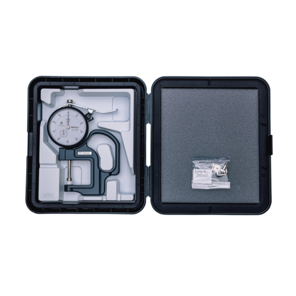 Medidor de espesor con indicador de carátula 0-1 pulg, 0,001 pulg, Estándar, Puntas de contacto de cerámica Mitutoyo