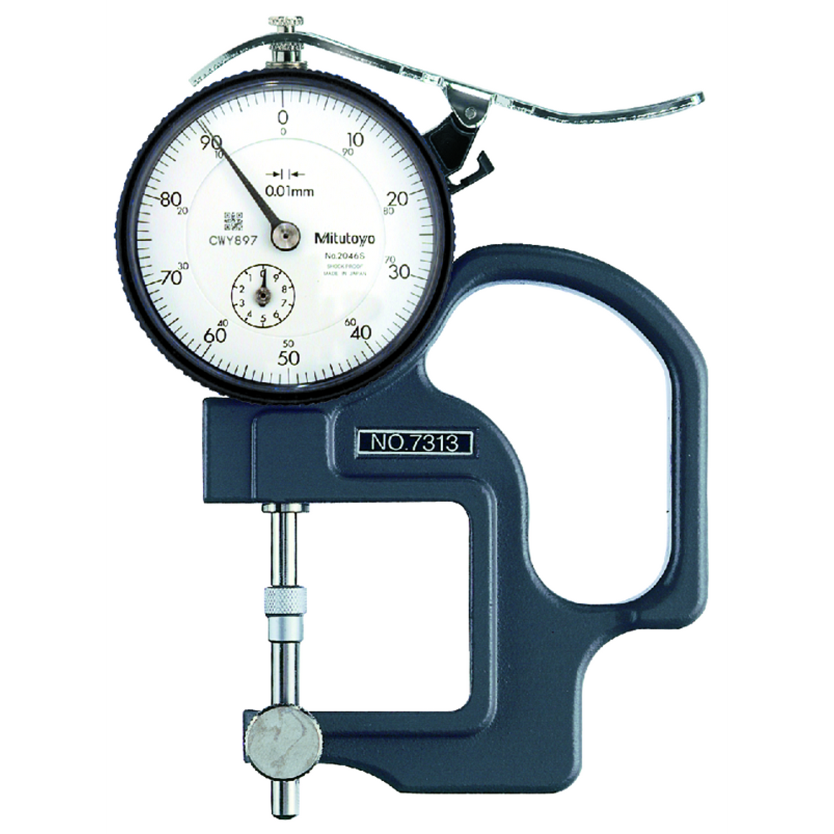 Medidor de espesor con indicador de carátula 0-10mm, 0,01mm, Grosor de la lente Mitutoyo