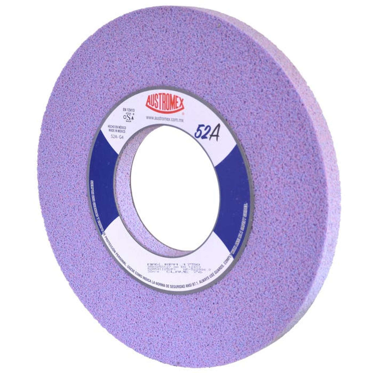 Rueda abrasiva para rectificado de tipo 1, 14 pulg X 1 pulg X 5 pulg de grano 54 Austromex