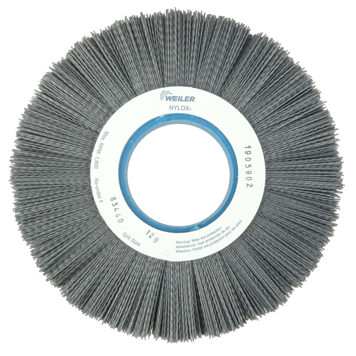 10" Cepillo Circular de Alambre Ondulado Nylox, .040/120SC , 3-1/4" Weiler