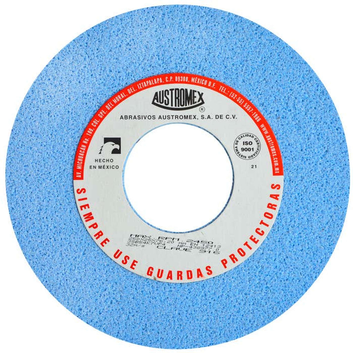 Rueda abrasiva para rectificado de tipo 1, 10 pulg X 1 pulg X 3 pulg de grano 54