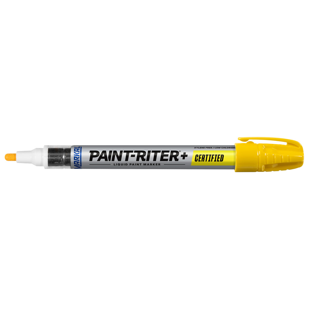 Marcador de Pintura Líquida Permanente Paint-Riter®, para Precertificados para uso nuclear y militar, Color Amarillo - Herramental