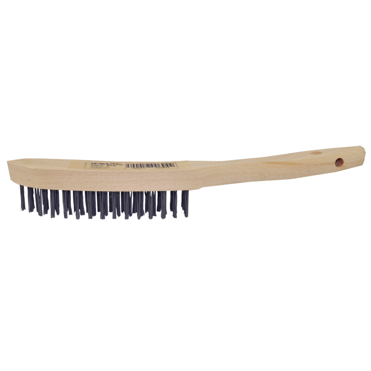 Cepillo Manual, mango de Madera, largo 11-15/32 pulg, ancho 5-5/16 pulg, alambre de Acero al carbón, espesor del alambre 0.014” Tenazit
