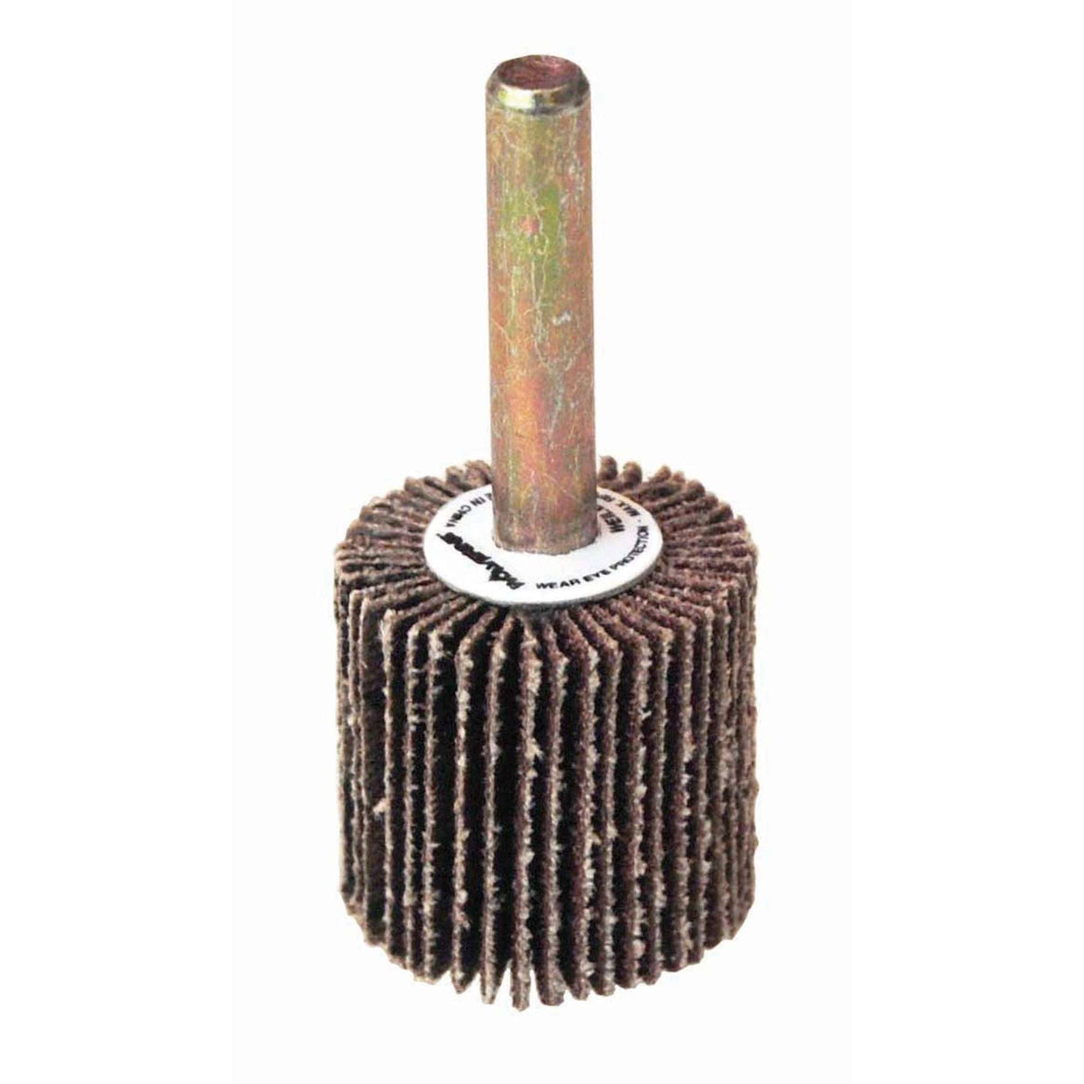 Rueda flap con vástago de Óxido de Aluminio, diam.1 pulg, espesor 1 pulg, barreno de 1/4 pulg, grano 120 Weiler