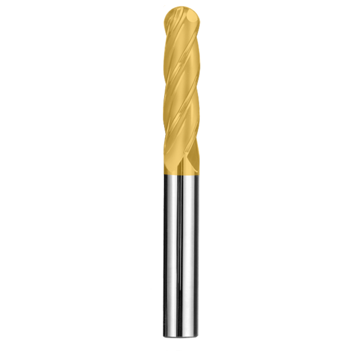 Cortador Vertical de Propósito General, Diam. 1/8 pulg, 4 Flautas, Punta Bola SGS