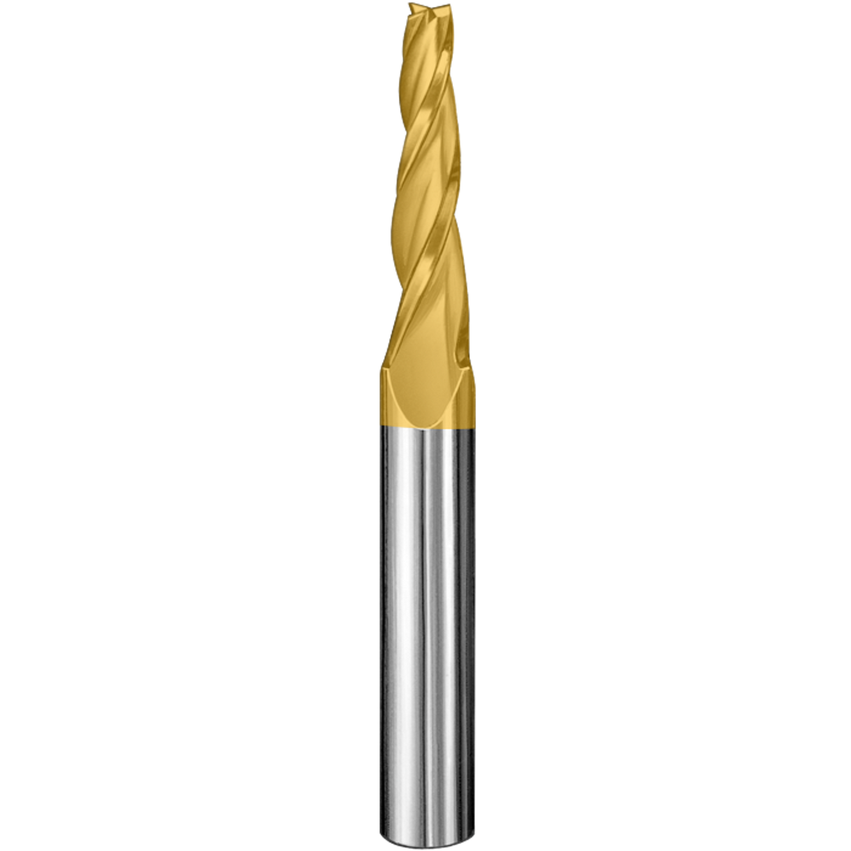 Cortador Vertical de Propósito General, Diam. 1/8 pulg, 3 Flautas, Punta Cónica Plana SGS