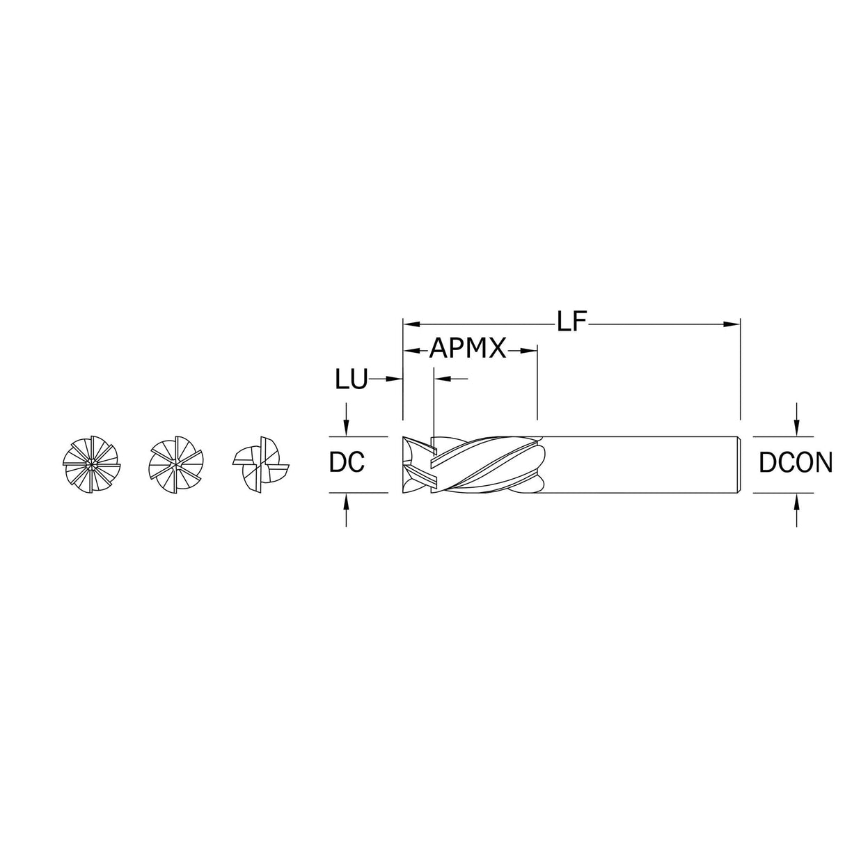Routers de Alto Rendimiento, Diam.Cte. 10 mm, 6 Flautas, Punta Plana SGS