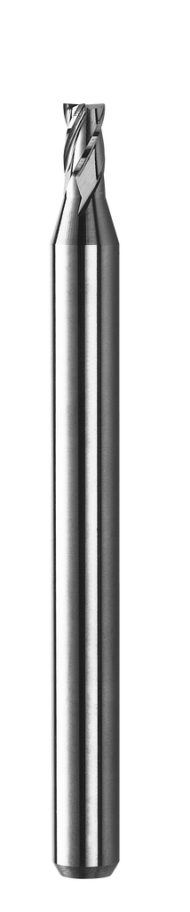 Micro Cortador Vertical, Diam. Cte. 0.4 mm, 4 Flautas, Punta Plana - Herramental