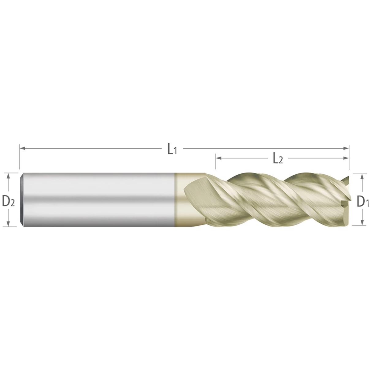Fresa de Carburo 5/8" 4F AlTiN – Corte Plano Titan