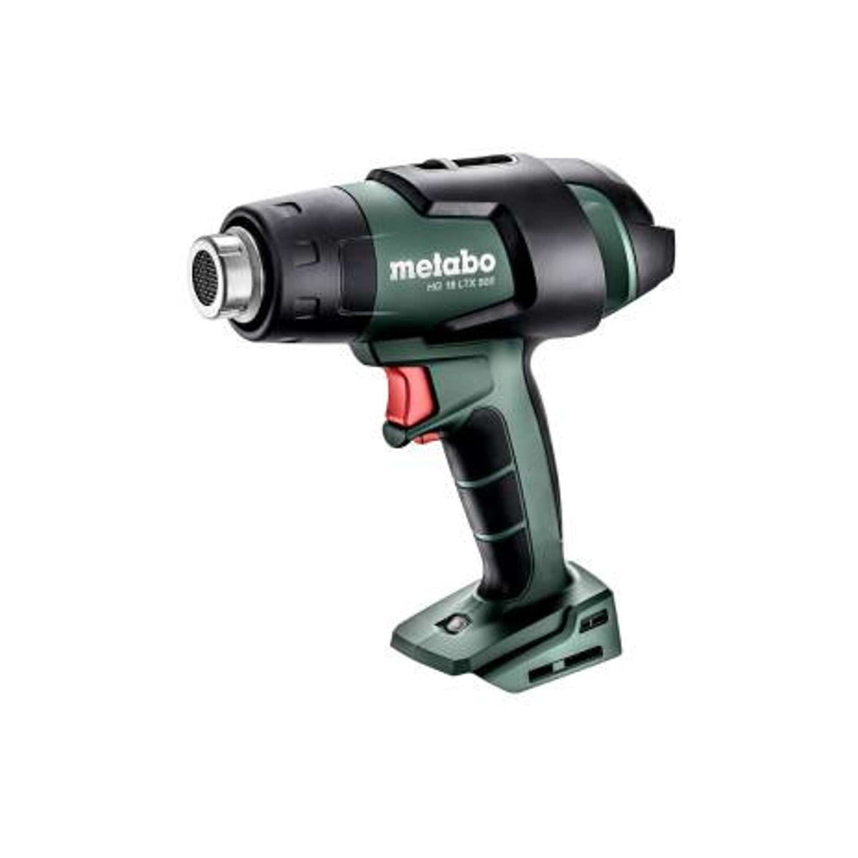 Pistola de calor a batería, temperatura del Aire 300 °C / 500 °C , Volumen de Aire 200 / 160 l/min // 7 / 6 cfm. NO INCLUYE Batería NI CARGADOR Metabo