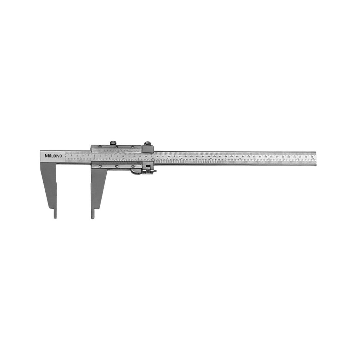 Calibrador vernier con puntas de exteriores/interiores y ajuste fino, 0 - 18 pulg/0 - 450 mm Mitutoyo