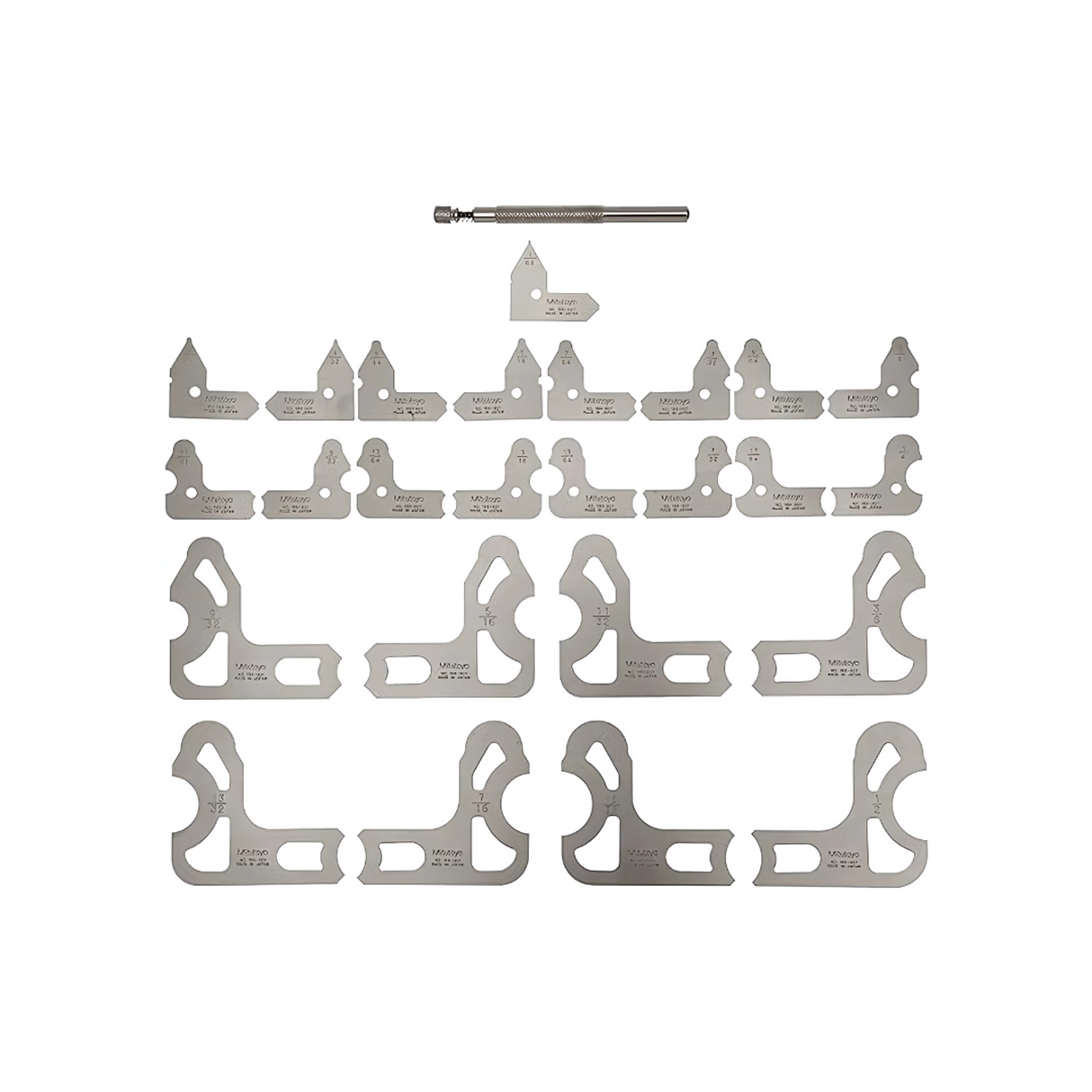 Calibres de radios 1/64 - 1/2 pulg, 25 Pares