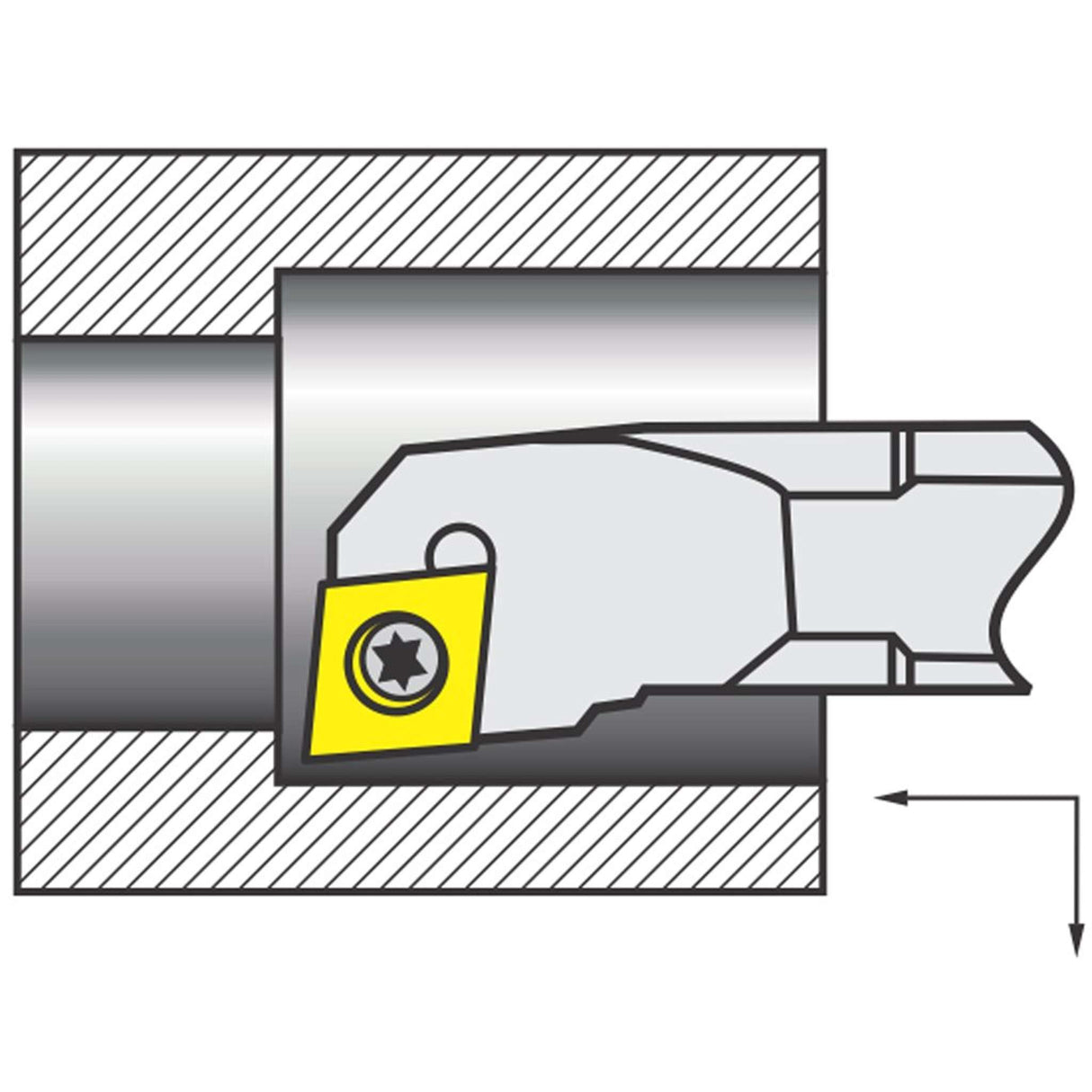 Barra para interiores 1/4" derecha